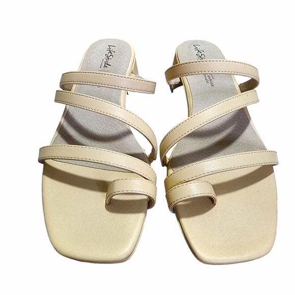 Life Stride Jasmine Secret Cushion Insole Strappy Slip-on Square Toe Sandal - 8W - Picture 3 of 8